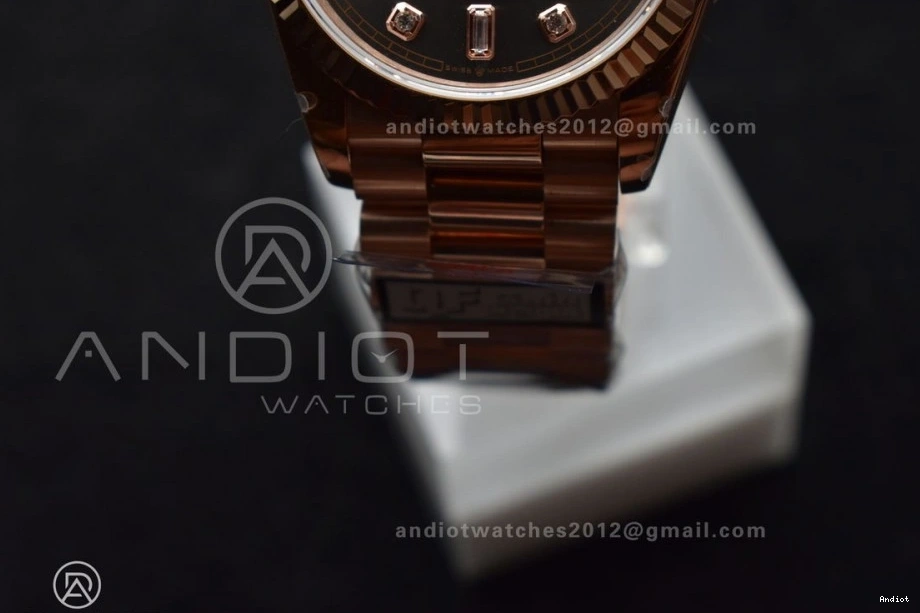 (Gain RG vr3255 904L Dial Grey Steel President with DayDate QF 36 Diamond Square Bracelet Best on V5 Edition Weight) 0506